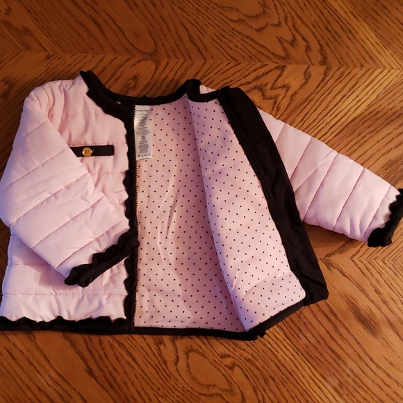 Little Me 1 pc Pink and Black Puffer Jacket 12mo - Picture 2 of 4